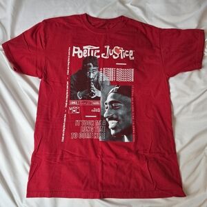 Poetic Justice Red Graphic Tee Mens Size Large